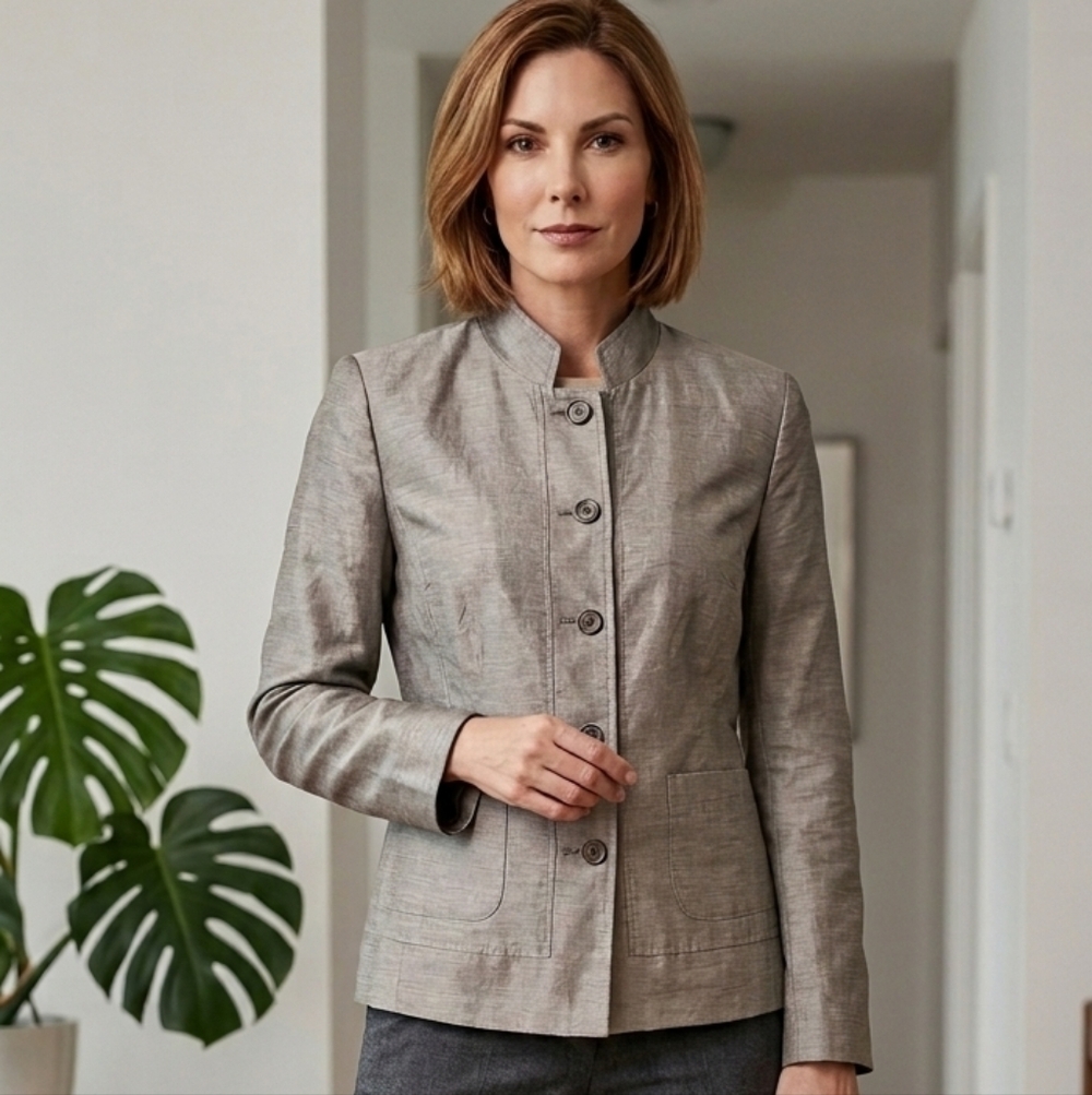 Liz Claiborne Women's Linen Blend Tan Blazer